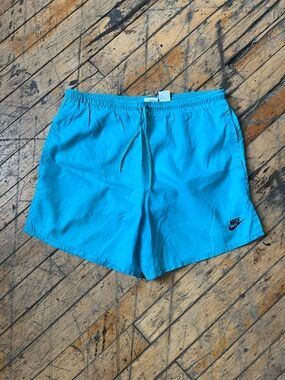 90s vintage Nike Bright Aqua Swim Trunks